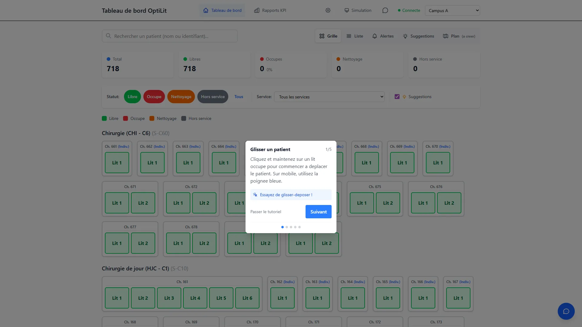 OptiLit, tableau de bord de gestion des lits hospitaliers